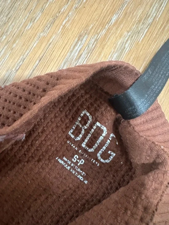 BDG Brown Ribbed Strapless Top - Picture 2 of 3